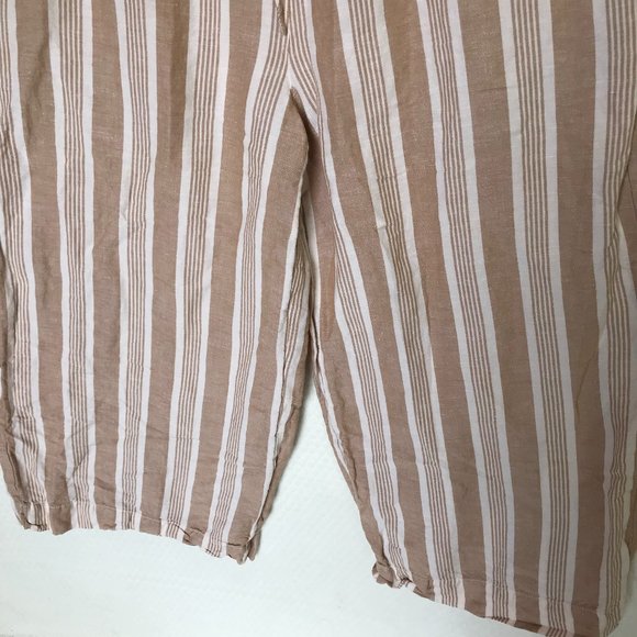 MADEWELL WIDE LEG CAPRI DRAWSTRING SZ LARGE NW 55% LINEN - Picture 3 of 4